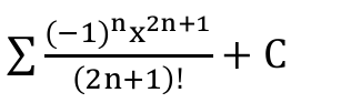 Somatório de (−1)^n x^(2n+1) / (2n+1)! + C