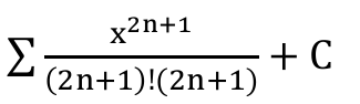 Somatório de x^(2n+1) / ((2n+1)!(2n+1)) + C
