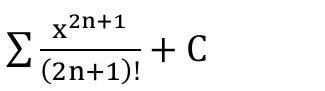 Somatório de x^(2n+1) / (2n+1)! + C