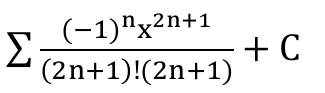 Somatório de (−1)^n x^(2n+1) / ((2n+1)!(2n+1)) + C