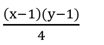 (x−1)(y−1) / 4