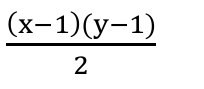 (x−1)(y−1) / 2