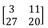 Matriz com linhas (3, 11) e (27, 20)