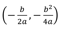 (−b/2a , −b²/4a)