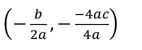 (−b/2a , −(−4ac)/4a)