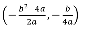 (−(b² − 4a)/2a , −b/4a)