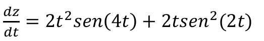 dz/dt = 2t²sen(4t) + 2tsen²(2t)