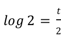 log 2 = t/2