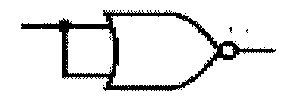 Porta NAND com as duas entradas interligadas.