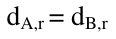 d índice A,r igual a d índice B,r