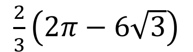 2 terços vezes (2π menos 6 raiz de 3).