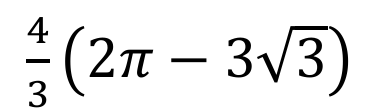 4 terços vezes (2π menos 3 raiz de 3).