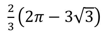 2 terços vezes (2π menos 3 raiz de 3).