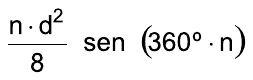 (n · d²)/8 · sen(360° · n)