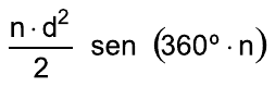 (n · d²)/2 · sen(360° · n)