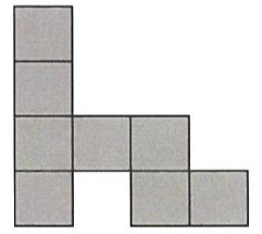 Figura plana de quadrados em 4 linhas (de cima para baixo; colunas da esquerda para a direita): linha 1, coluna 1; linha 2, coluna 1; linha 3, colunas 1, 2 e 3; linha 4, colunas 1, 3 e 4.