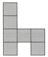 Figura plana de quadrados em 4 linhas (de cima para baixo; colunas da esquerda para a direita): linha 1, coluna 1; linha 2, coluna 1; linha 3, colunas 1, 2 e 3; linha 4, colunas 1 e 3.