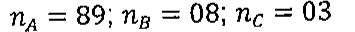 n índice A = 89; n índice B = 08; n índice C = 03