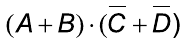 (A + B) · (C barrado + D barrado)