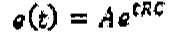 e(t) = A e elevado a (tRC).