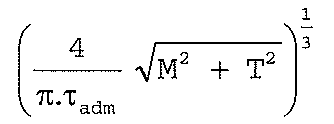 Expressão: (4/(π.τadm) · √(M² + T²)) elevado a 1/3.