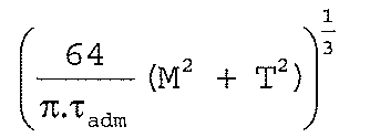 Expressão: (64/(π.τadm) · (M² + T²)) elevado a 1/3.