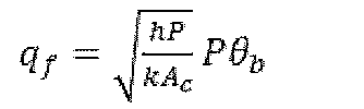 Expressão: qf = raiz quadrada de hP/(kAc) multiplicada por P·θb.