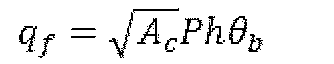 Expressão: qf = raiz quadrada de Ac multiplicada por P·h·θb.