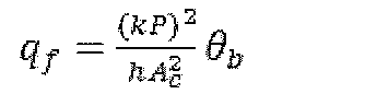 Expressão: qf = (kP)² / (h·Ac²) multiplicado por θb.