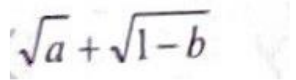 raiz de a + raiz de (1 − b).