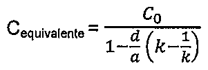Alternativa B: Cequivalente = C₀ dividido por [1 − (d/a)(k − 1/k)]