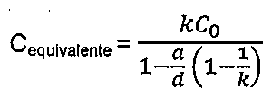 Alternativa C: Cequivalente = kC₀ dividido por [1 − (a/d)(1 − 1/k)]