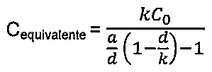 Alternativa D: Cequivalente = kC₀ dividido por [(a/d)(1 − d/k) − 1]