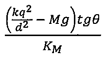 Alternativa E: (kq²/d² − Mg)tgθ dividido por KM