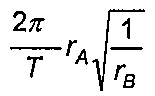 Alternativa C: (2π/T) vezes rA vezes raiz quadrada de (1/rB)
