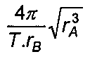 Alternativa E: 4π/(T.rB) vezes raiz quadrada de rA³