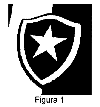 Figura 1: escudo do Botafogo, com uma estrela branca de cinco pontas sobre fundo preto.