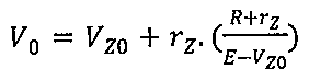 V0 = VZ0 + rZ · ((R + rZ)/(E − VZ0))