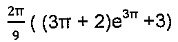 (2π/9)((3π + 2) e elevado a 3π + 3)