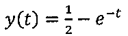 y(t) = 1/2 − e elevado a menos t