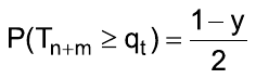 P(Tₙ₊ₘ ≥ qₜ) = (1 − y)/2