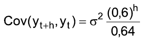 Cov(yₜ₊ₕ, yₜ) = σ² (0,6)ʰ/0,64