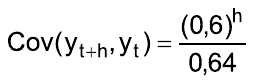 Cov(yₜ₊ₕ, yₜ) = (0,6)ʰ/0,64