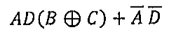 AD(B ⊕ C) + Ā D̄.