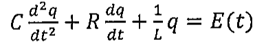 C d²q/dt² + R dq/dt + (1/L) q = E(t).