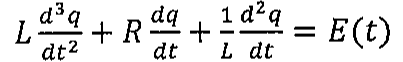 L d³q/dt² + R dq/dt + (1/L) d²q/dt = E(t).