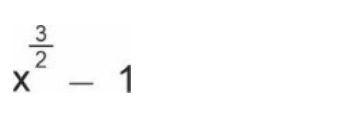 x elevado a 3/2 menos 1.
