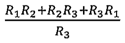 Fração: R1 R2 + R2 R3 + R3 R1 sobre R3