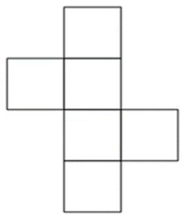 Seis quadrados: coluna vertical de quatro quadrados, com um quadrado à esquerda do segundo e outro à direita do terceiro.