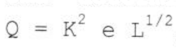 Fórmula: Q = K elevado a 2 e L elevado a 1/2